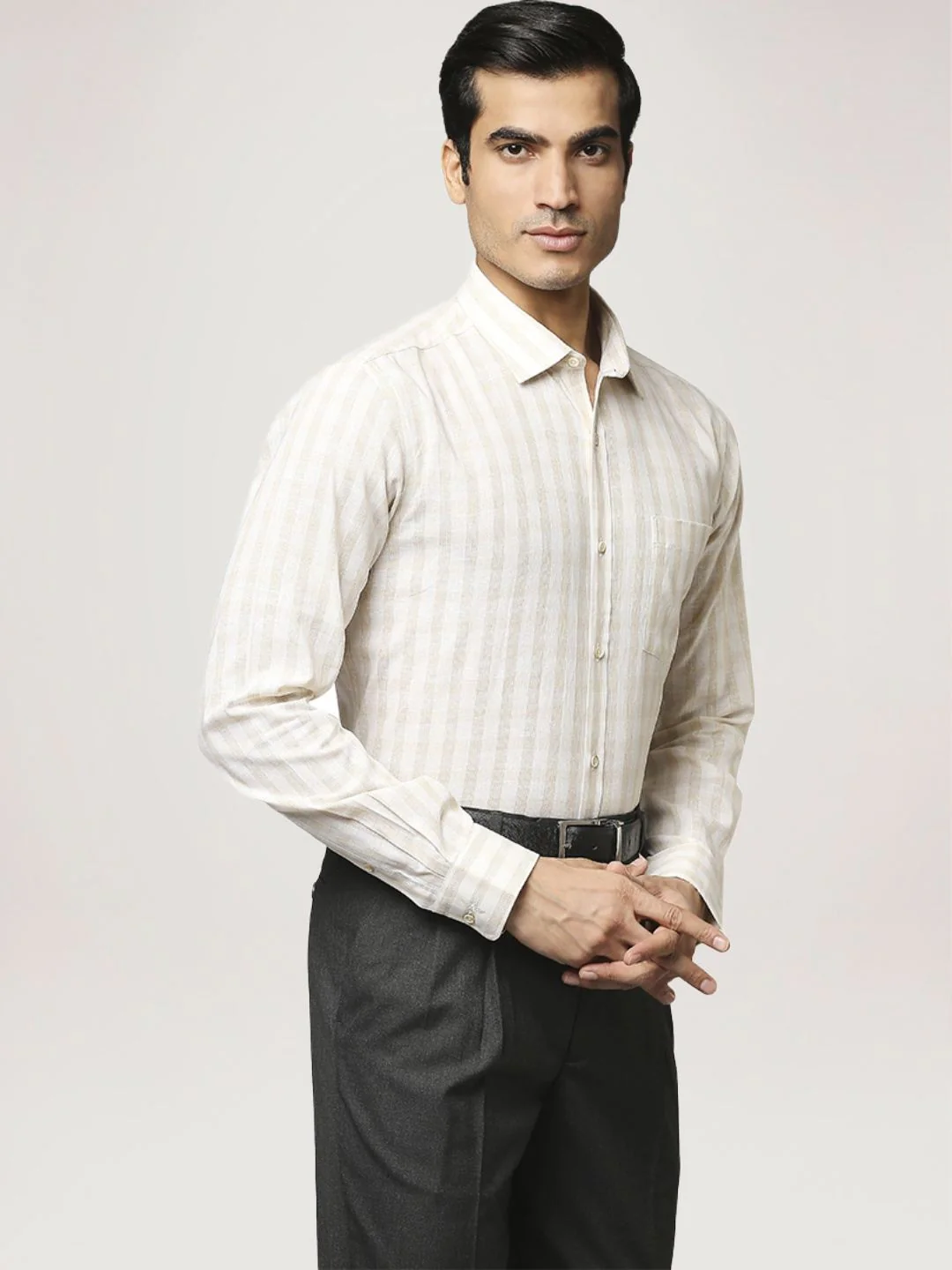 Men Fawn Slim Fit Checks Cotton Blend Shirts - Image 5