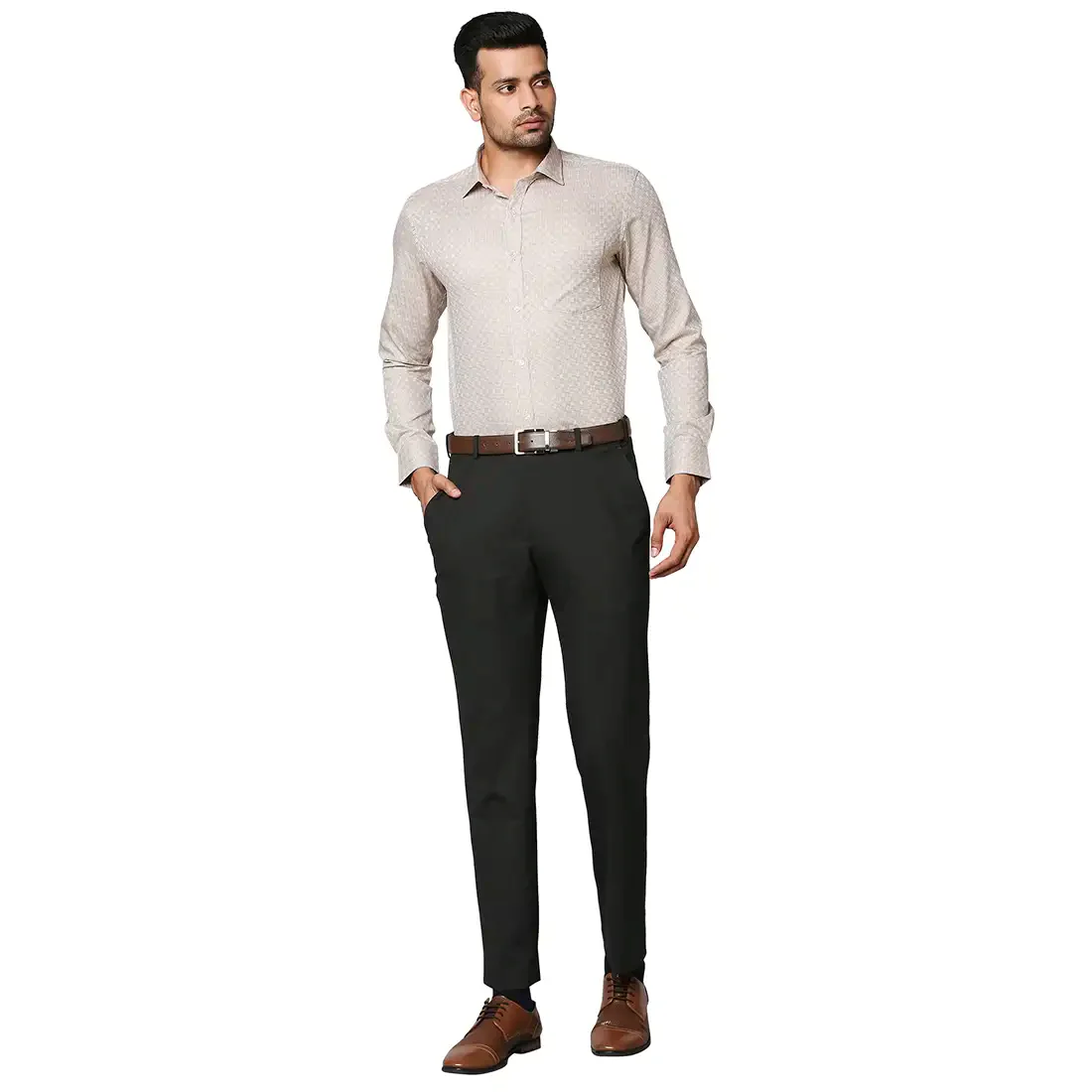 Men Fawn Slim Fit Checks Cotton Shirts - Image 5
