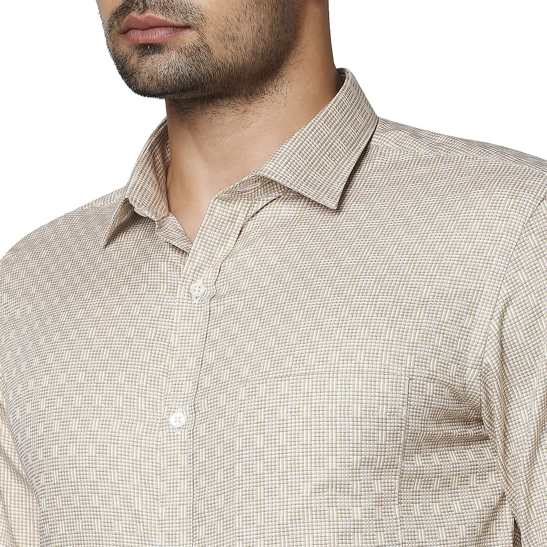 Men Fawn Slim Fit Checks Cotton Shirts - Image 6