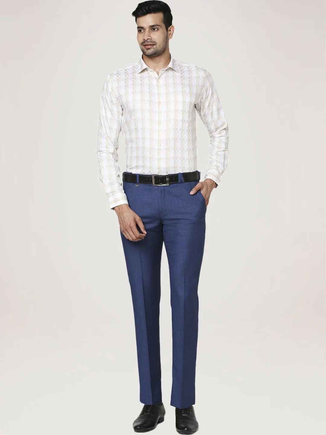 Men Fawn Slim Fit Checks Cotton Shirts - Image 2
