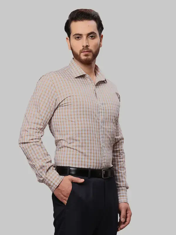 Men Fawn Slim Fit Checks Cotton Shirts - Image 2