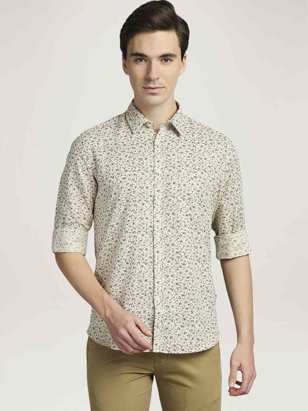 Parx Men Brown Printed Slim Fit Cotton Blend Casual Shirt - Image 5
