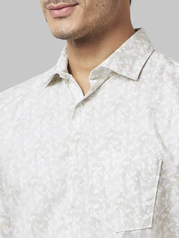 Park Avenue Men Brown Printed Slim Fit Cotton Casual Shirt - Image 6
