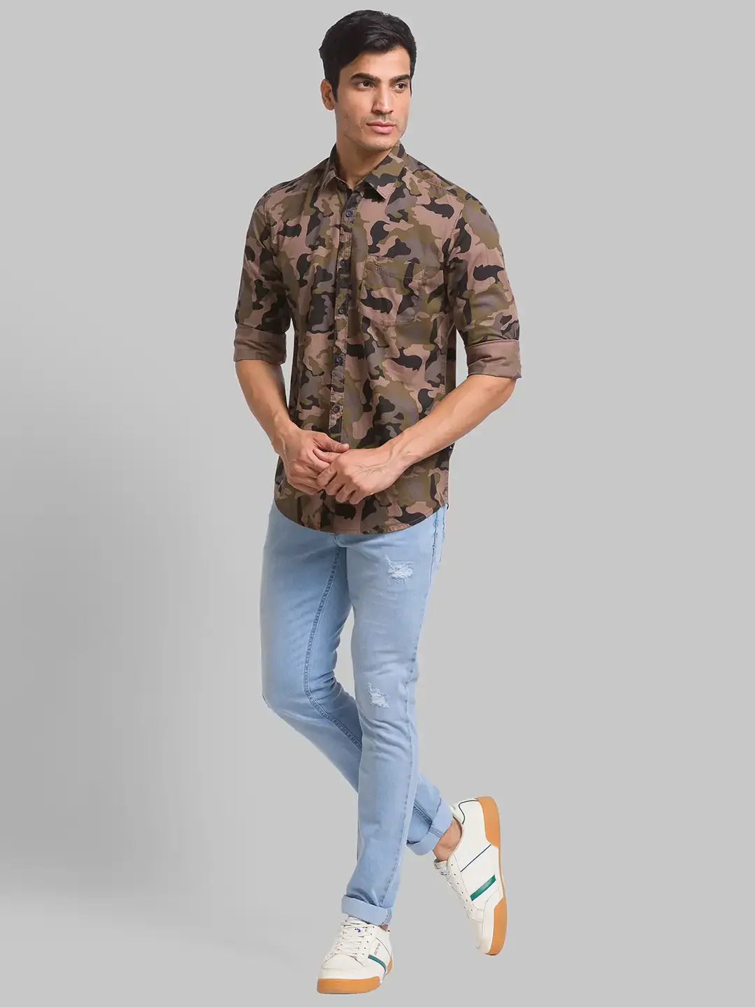 Parx Men Brown Printed Slim Fit Cotton Casual Shirt - Image 5