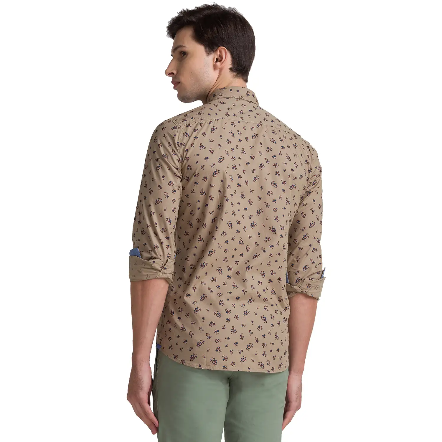 Men Fawn Slim Fit Print Cotton Full Sleeve Shirts - Image 4