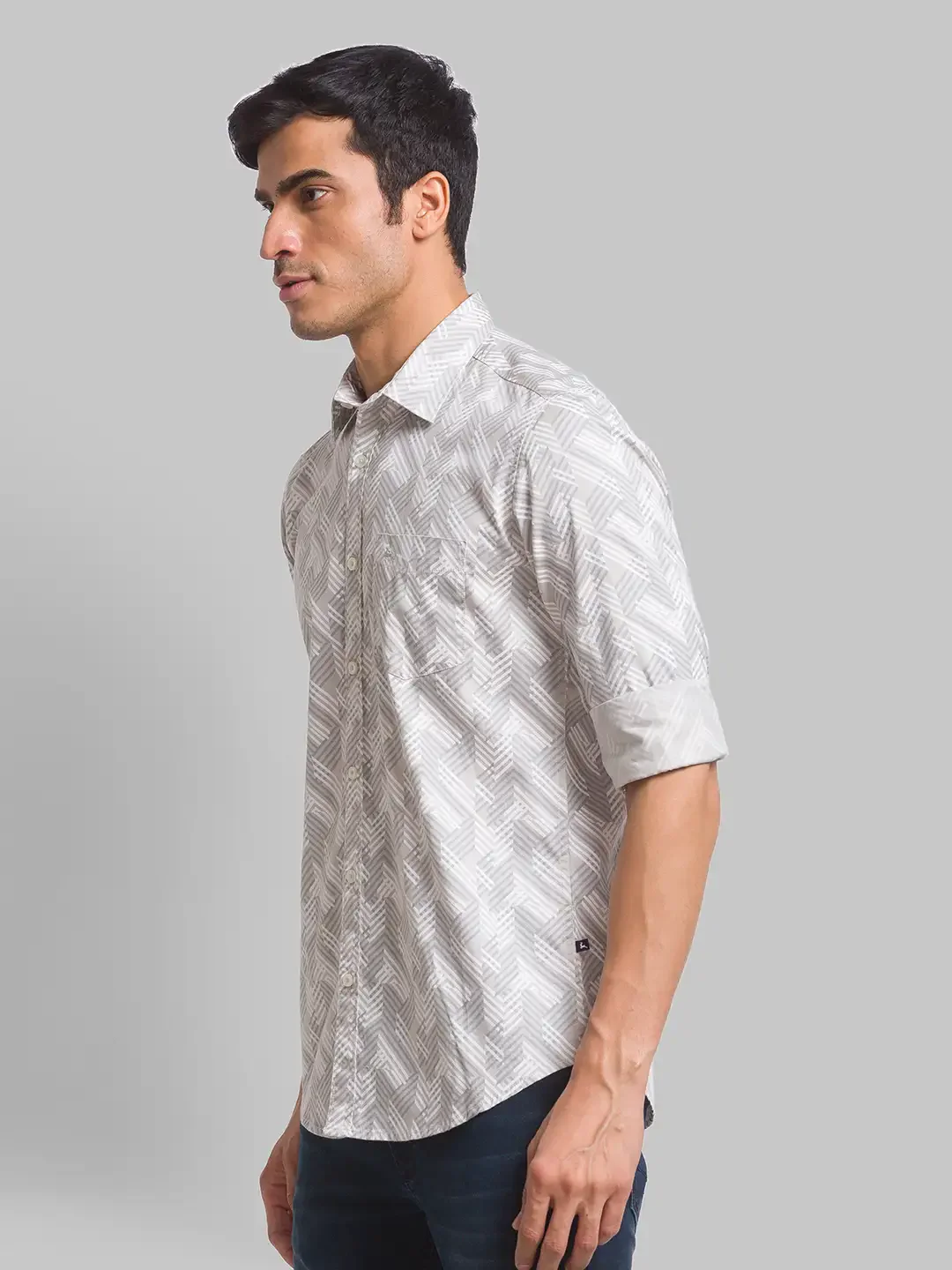 Men Fawn Slim Fit Print Cotton Full Sleeve Shirts - Image 3