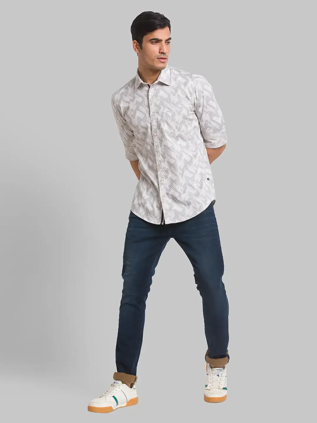 Men Fawn Slim Fit Print Cotton Full Sleeve Shirts - Image 5