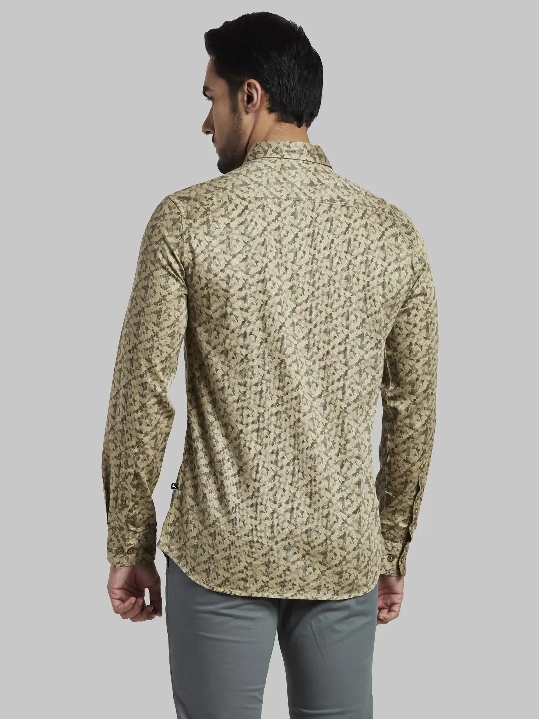 Men Fawn Slim Fit Print Cotton Full Sleeve Shirts - Image 4