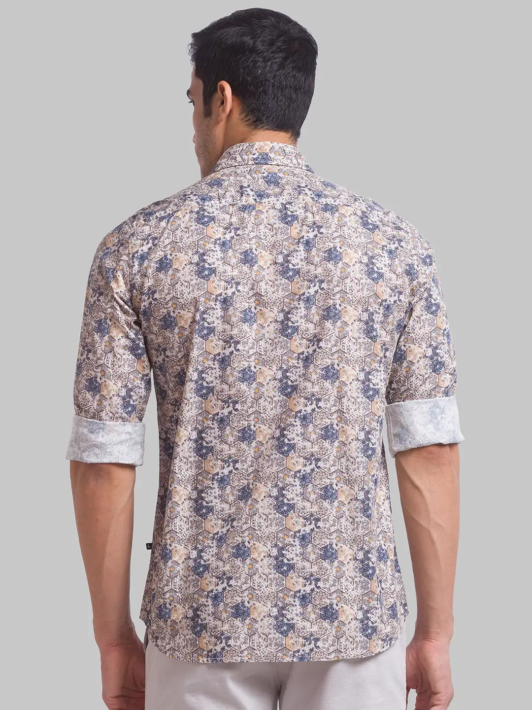 Men Fawn Slim Fit Print Cotton Full Sleeve Shirts - Image 4