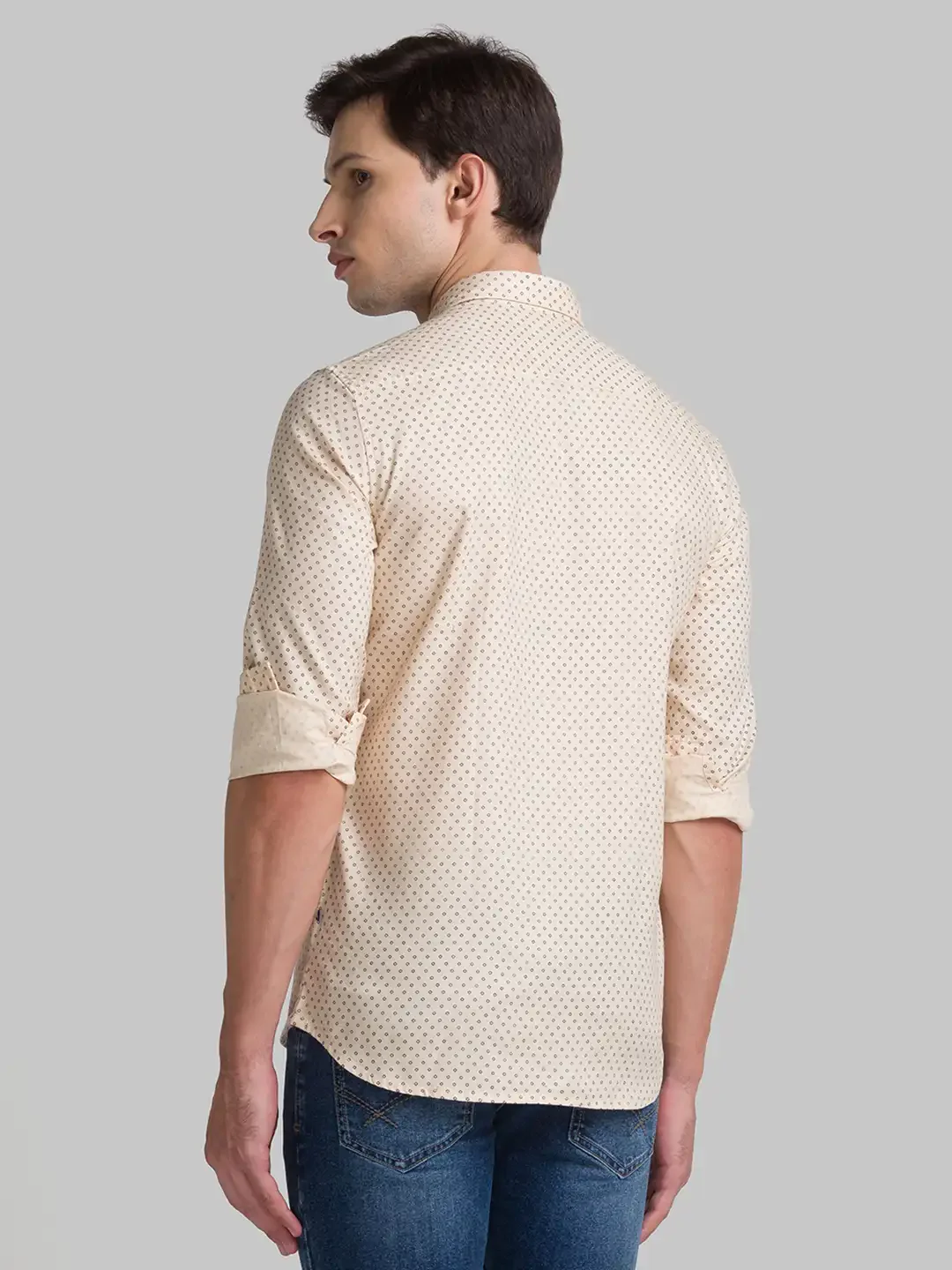 Men Fawn Slim Fit Print Cotton Full Sleeve Shirts - Image 4