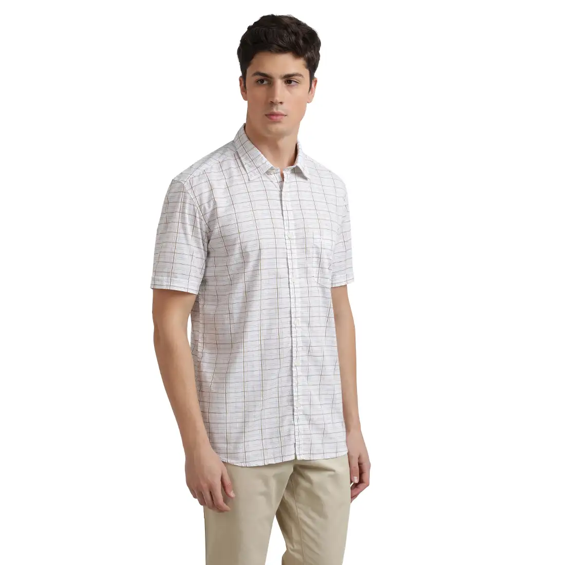 Men Fawn Slim Fit Print Cotton Half Sleeve Shirts - Image 2