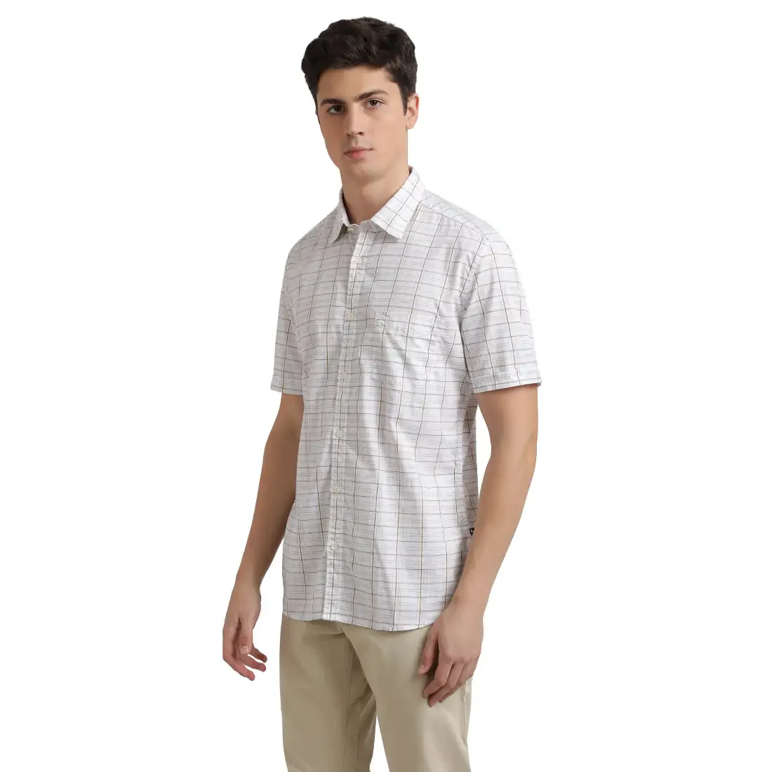 Men Fawn Slim Fit Print Cotton Half Sleeve Shirts - Image 3
