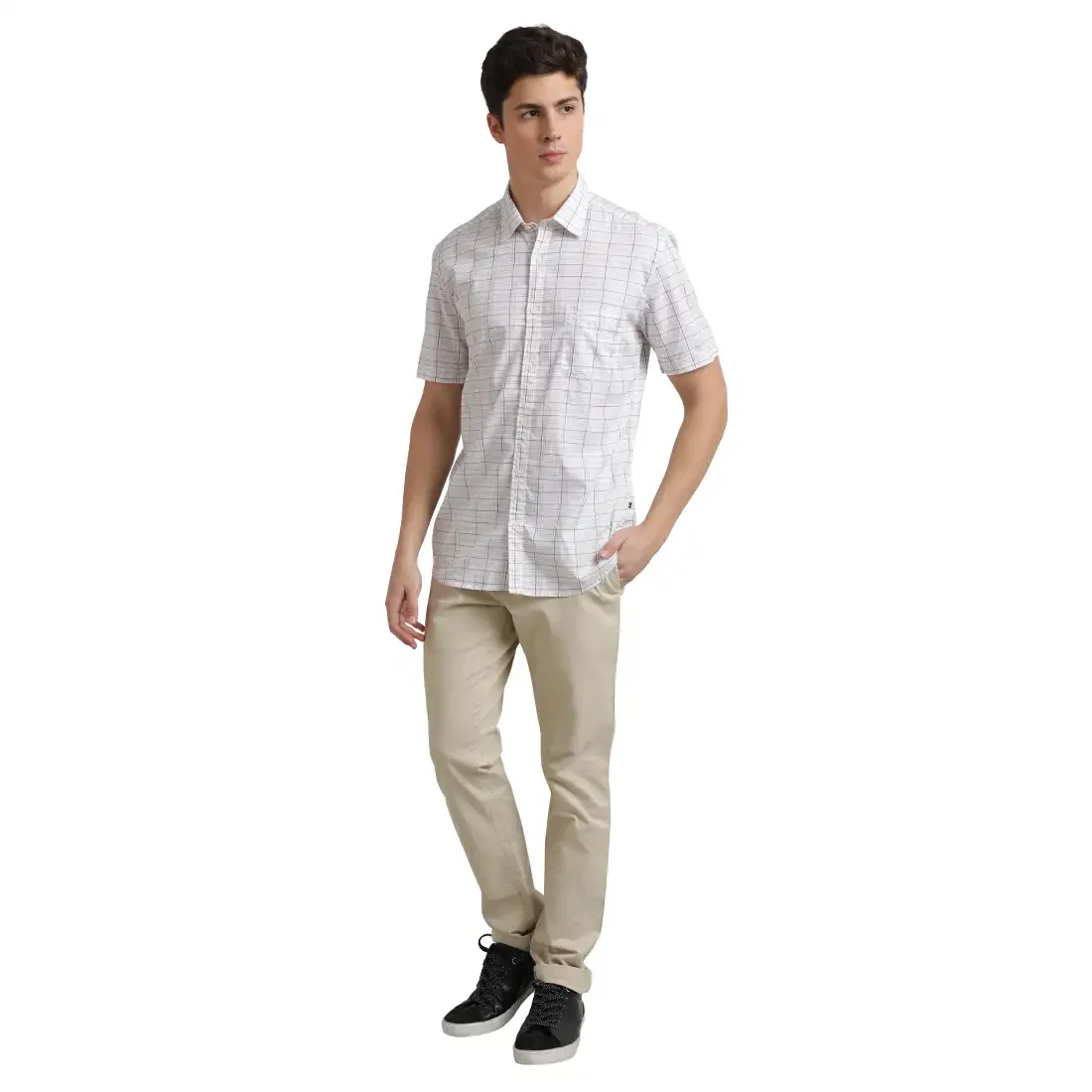 Men Fawn Slim Fit Print Cotton Half Sleeve Shirts - Image 5