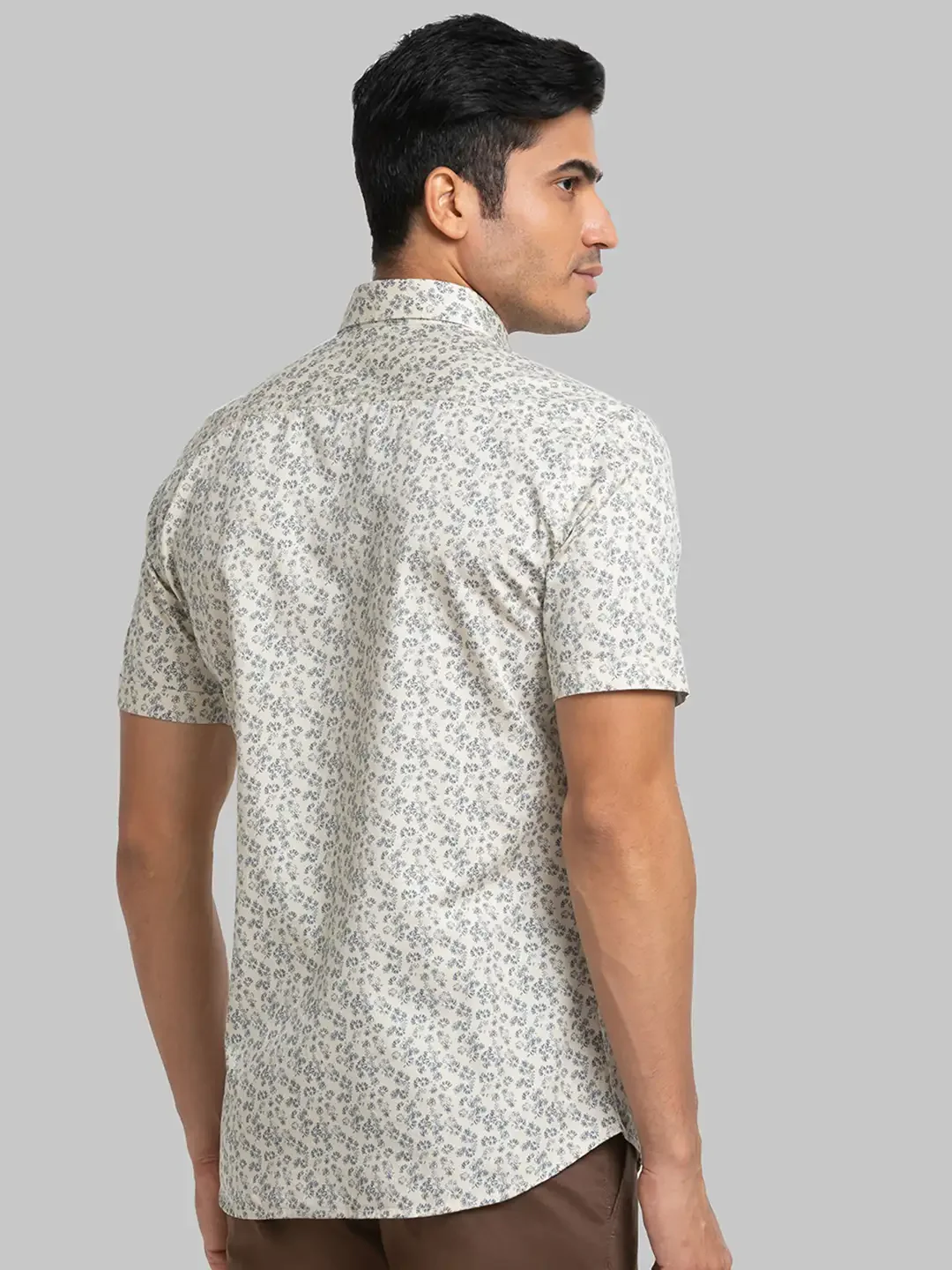 Men Fawn Slim Fit Print Cotton Half Sleeve Shirts - Image 4