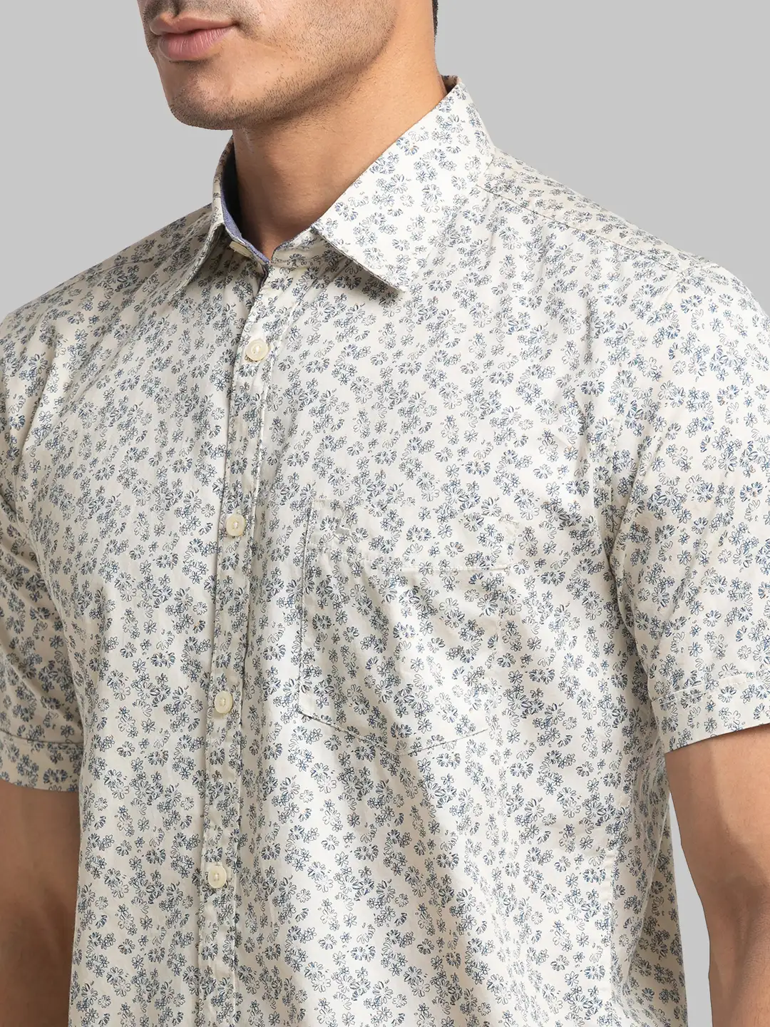 Men Fawn Slim Fit Print Cotton Half Sleeve Shirts - Image 6