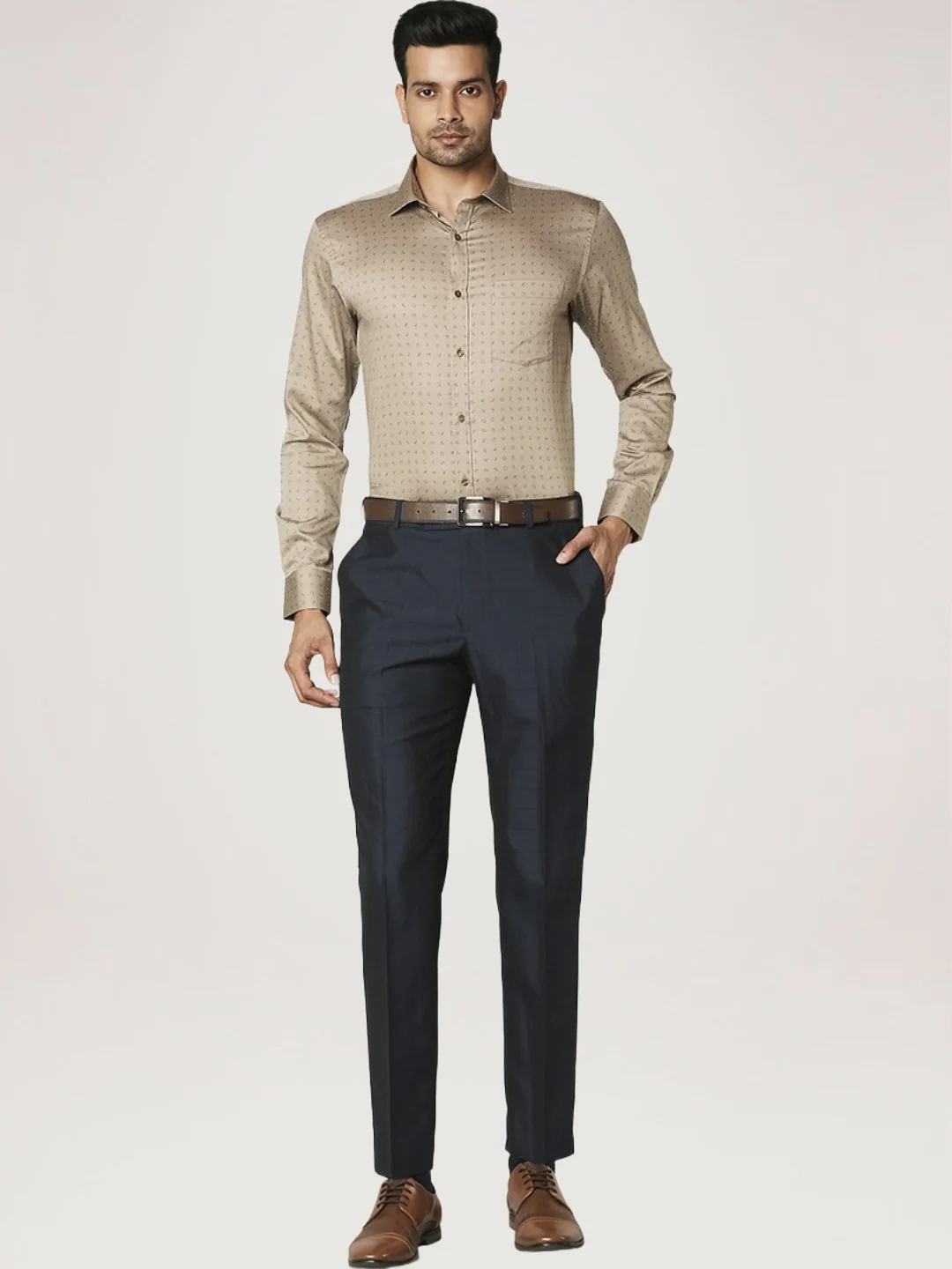 Men Fawn Slim Fit Print Cotton Shirts - Image 2