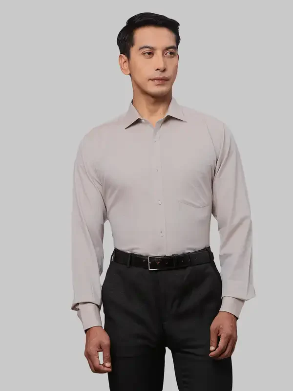 Park Avenue Men Brown Structured Slim Fit Cotton Formal Shirt