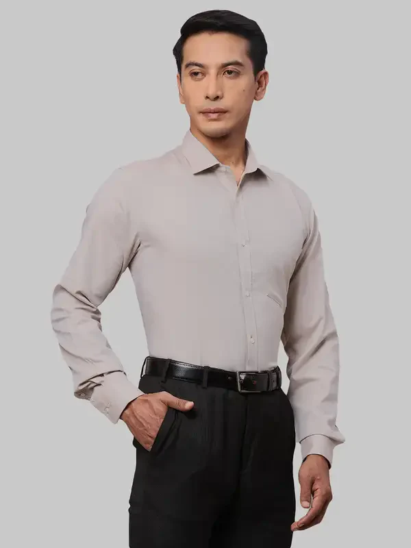Park Avenue Men Brown Structured Slim Fit Cotton Formal Shirt - Image 2
