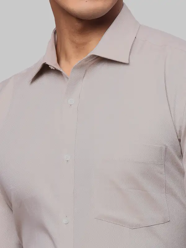 Park Avenue Men Brown Structured Slim Fit Cotton Formal Shirt - Image 6