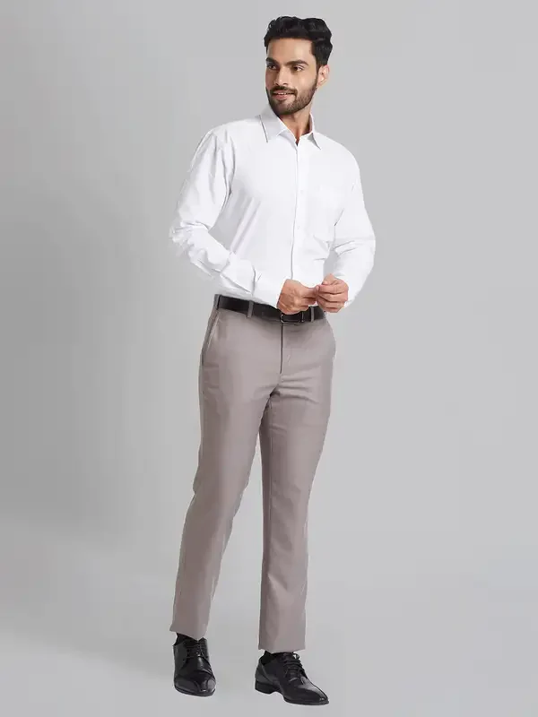 Men Fawn Smart Fit Structure Polyester Blend Trouser - Image 5