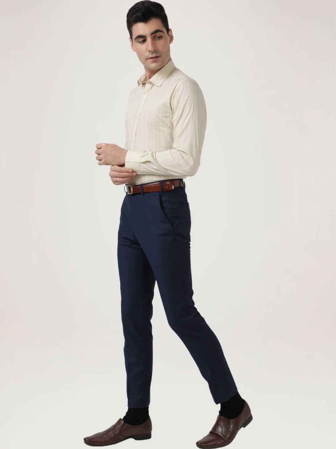 Men Fawn Super Slim Fit Checks Cotton Blend Shirts - Image 2