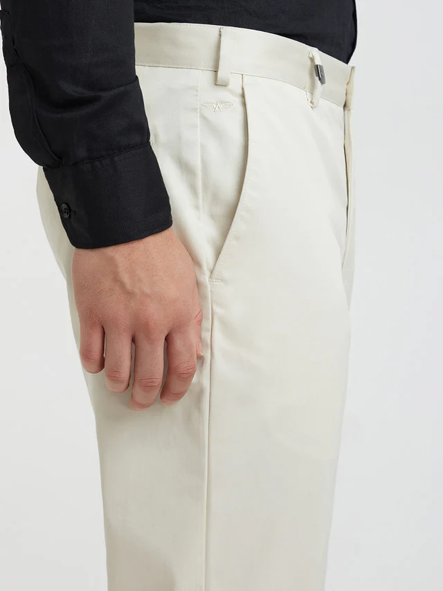 Men Fawn Super Slim Fit Solid Cotton Trouser - Image 6