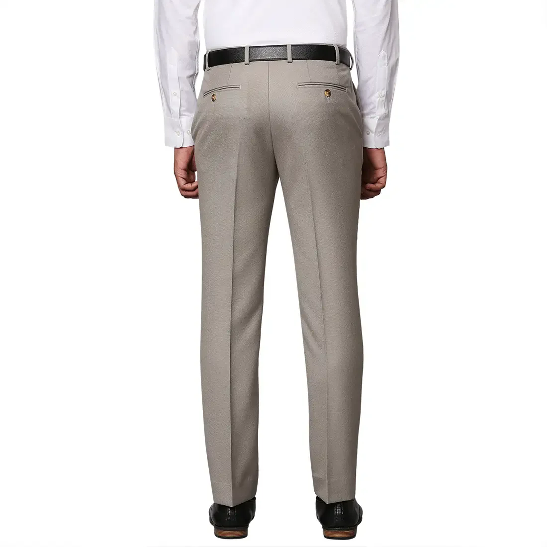 Men Fawn Super Slim Fit Structure Polyester Blend Trouser - Image 4