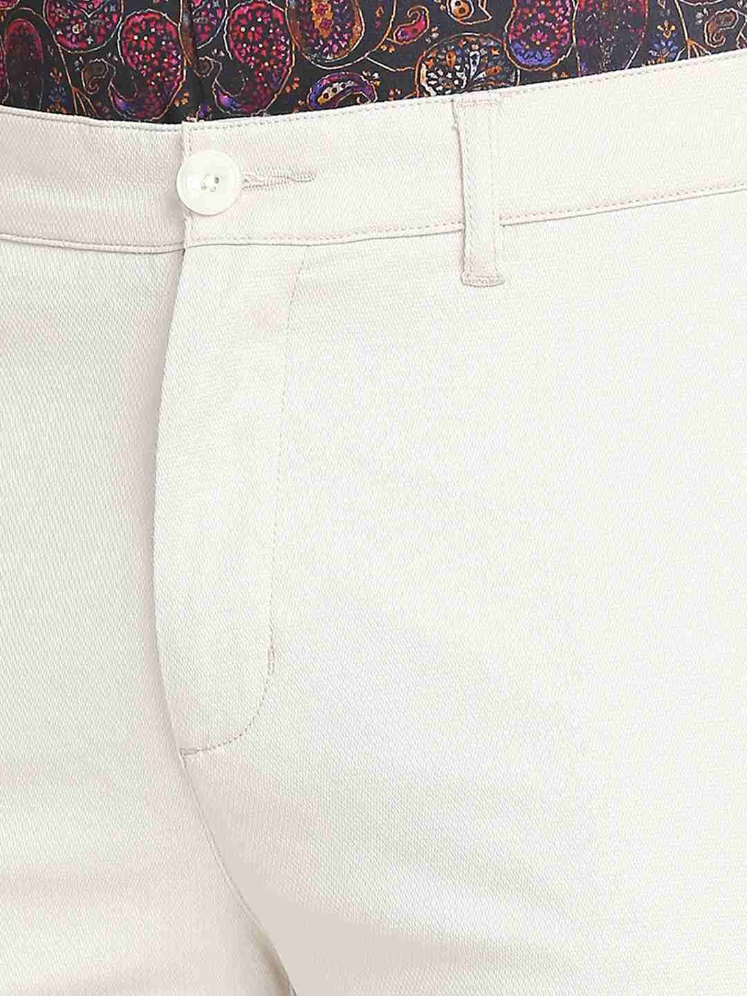 Men Fawn Tailored Fit Solid Cotton Blend Trouser - Image 5