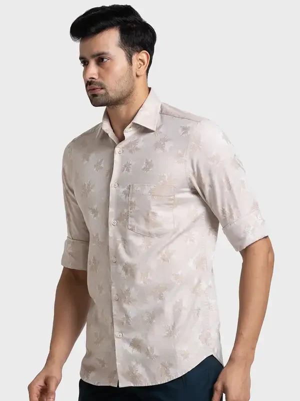 Colorplus Men Brown Yarn Dyed Tailored Fit Cotton Casual Shirt - Image 3