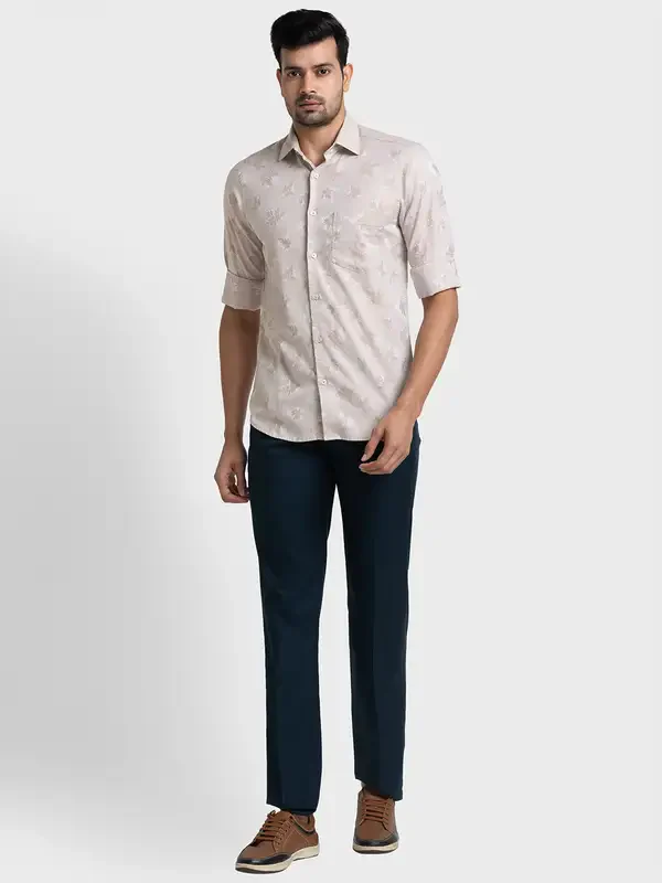 Colorplus Men Brown Yarn Dyed Tailored Fit Cotton Casual Shirt - Image 5