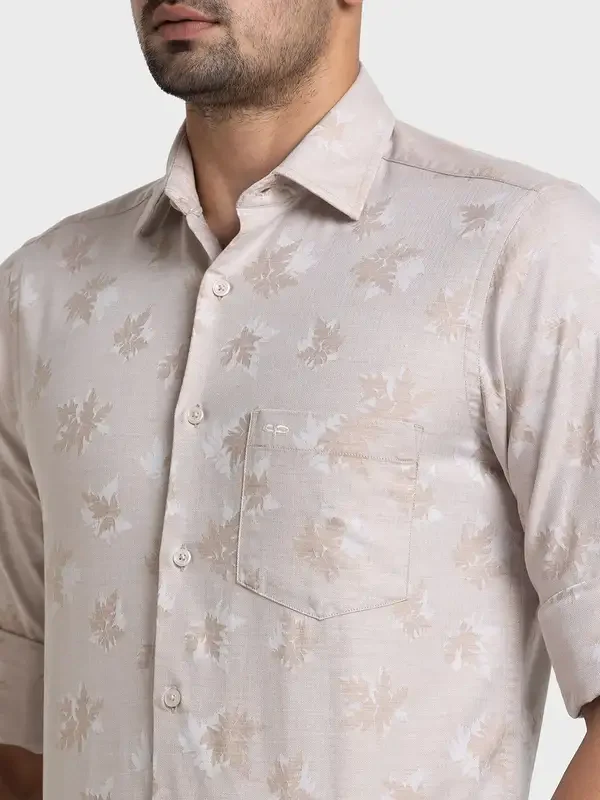 Colorplus Men Brown Yarn Dyed Tailored Fit Cotton Casual Shirt - Image 6