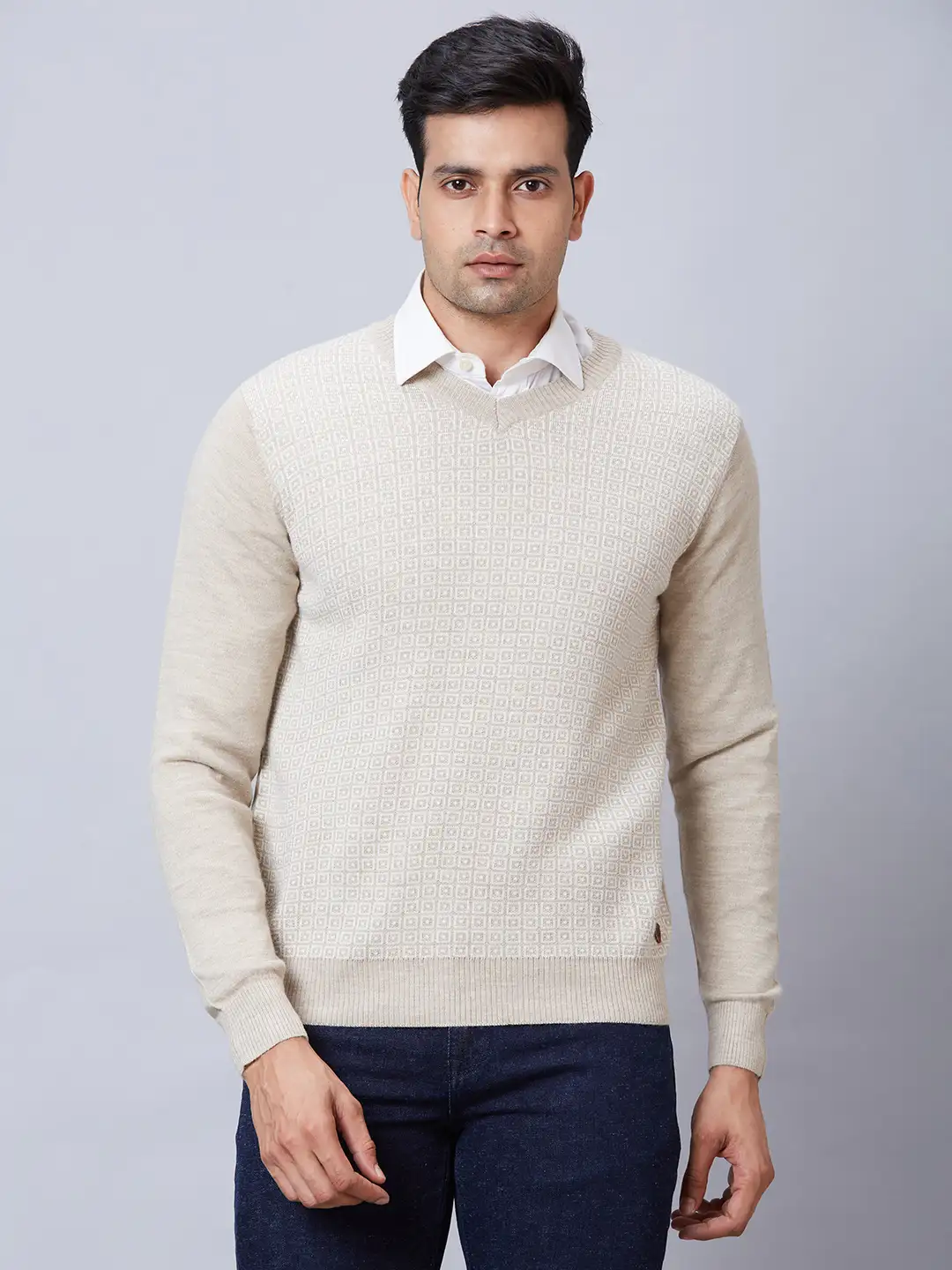 Men Fawn Wrapper Acrylic Blend Full Sleeve Sweaters