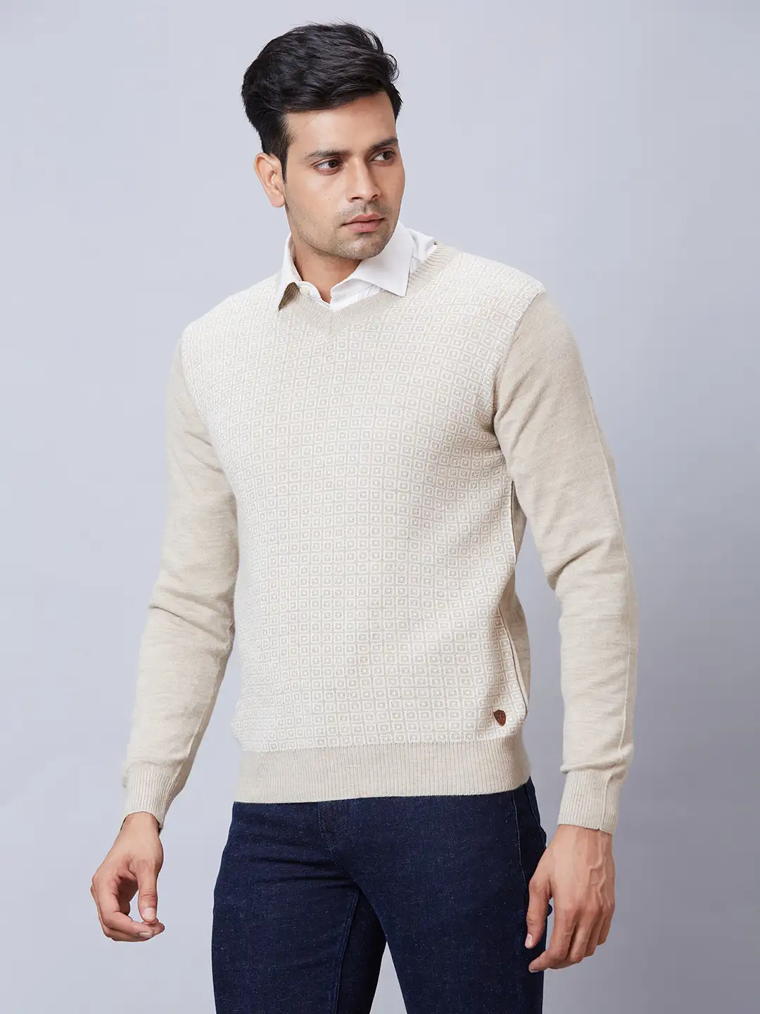 Men Fawn Wrapper Acrylic Blend Full Sleeve Sweaters - Image 3