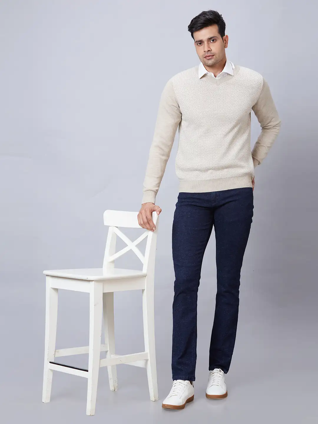 Men Fawn Wrapper Acrylic Blend Full Sleeve Sweaters - Image 5