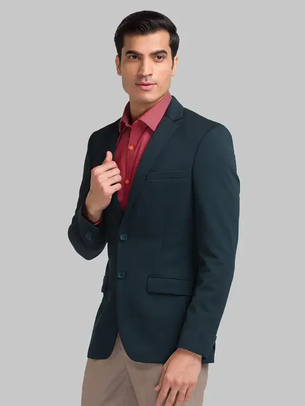 Park Avenue Men Green Active Fit Structure Polyester Jacket - Image 3
