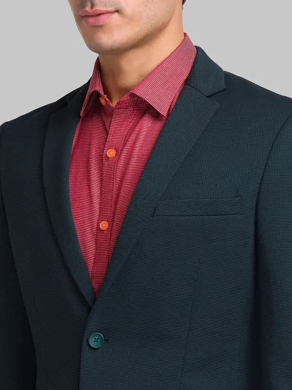 Park Avenue Men Green Active Fit Structure Polyester Jacket - Image 6