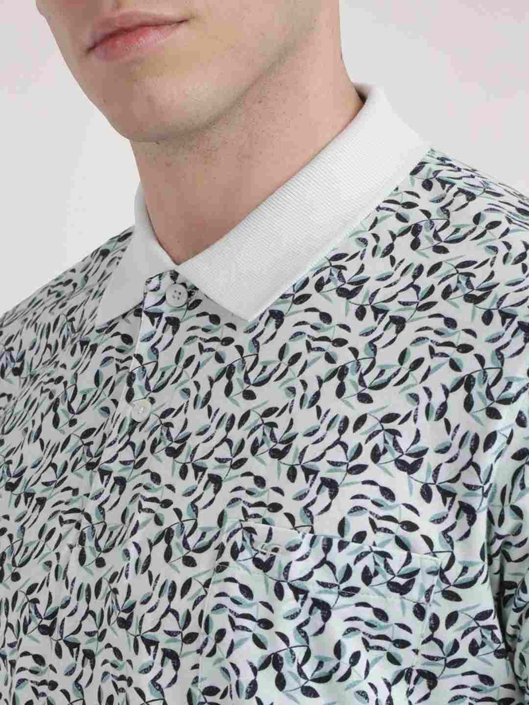 Men Green Classic Fit Print Cotton Half Sleeve T-Shirt