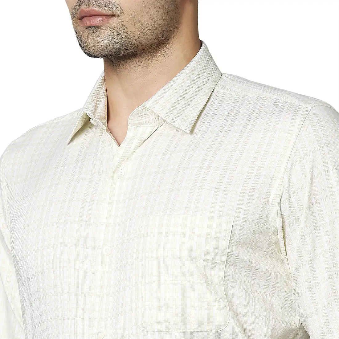 Men Green Contemporary Fit Checks Cotton Shirts - Image 6