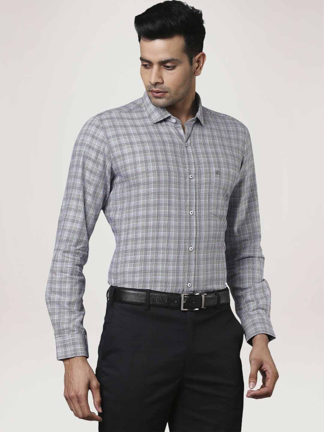 Men Green Contemporary Fit Checks Cotton Shirts - Image 2
