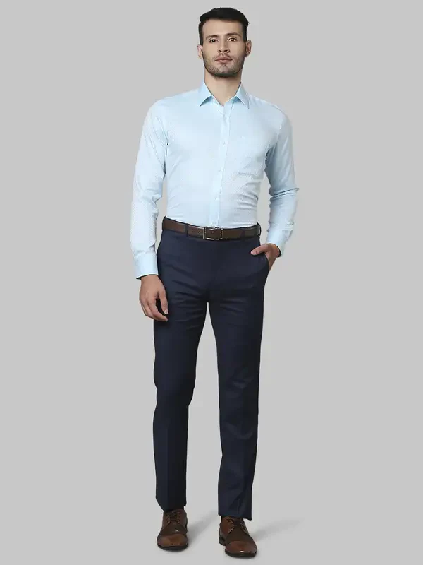 Men Green Contemporary Fit Structure Cotton Full Sleeve Shirts - Image 5
