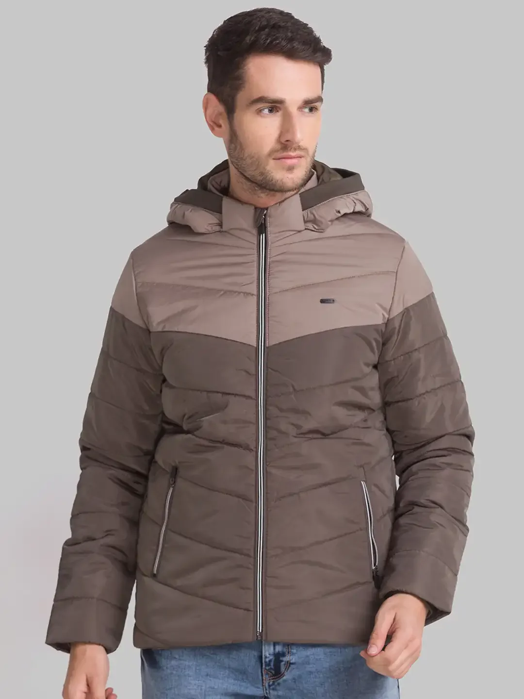 Men Green Cut & Sew Polyester Full Sleeve Jackets