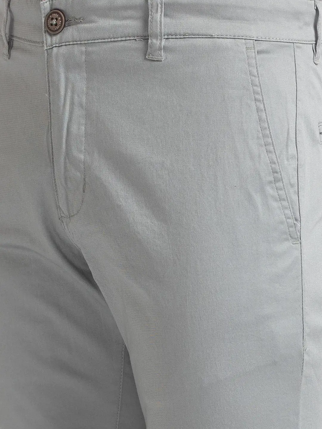 Men Green Lrt Fit Dobby Cotton Blend Trouser - Image 6