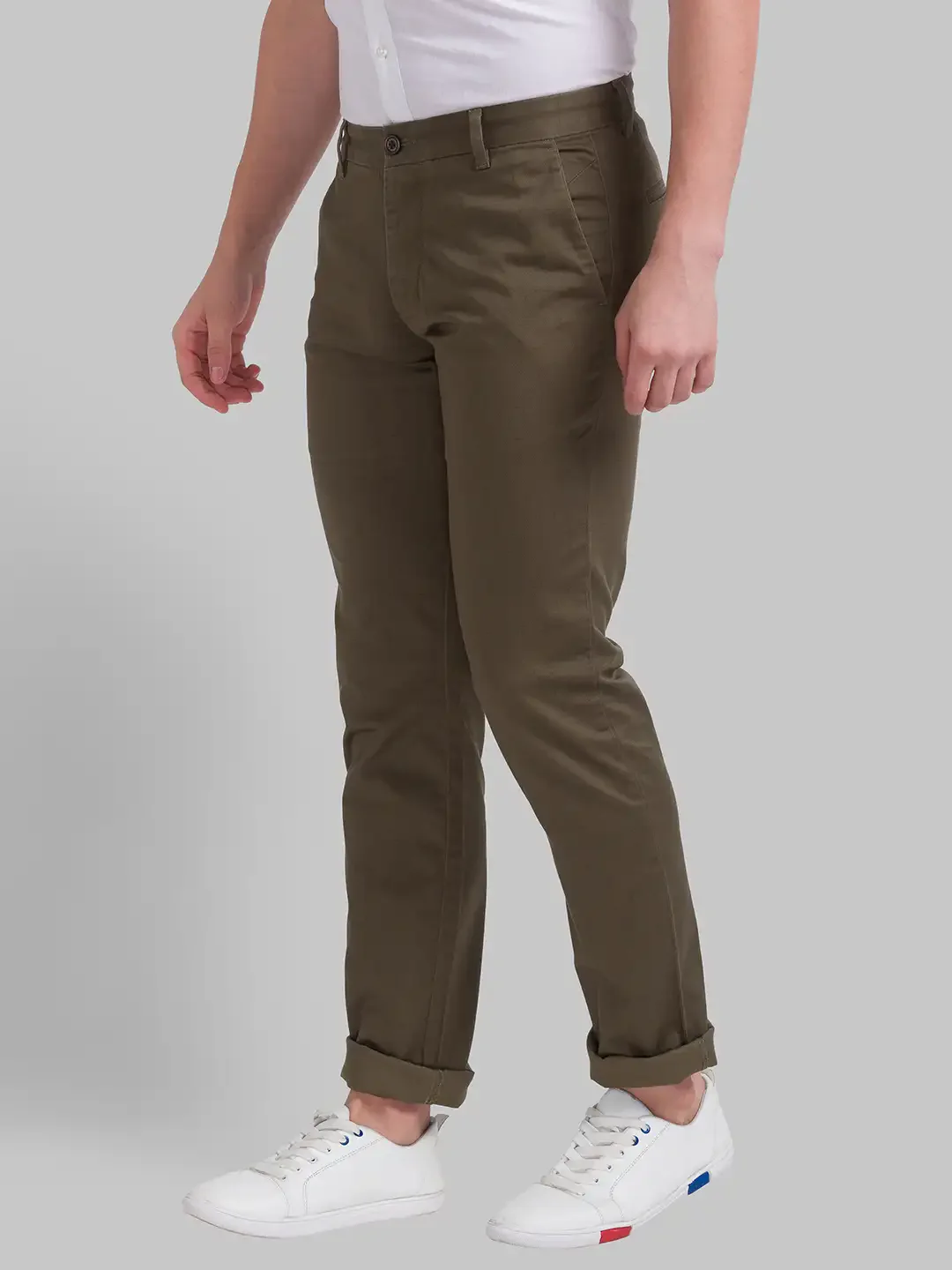 Men Green Lrt Fit Print Cotton Blend Trouser - Image 3