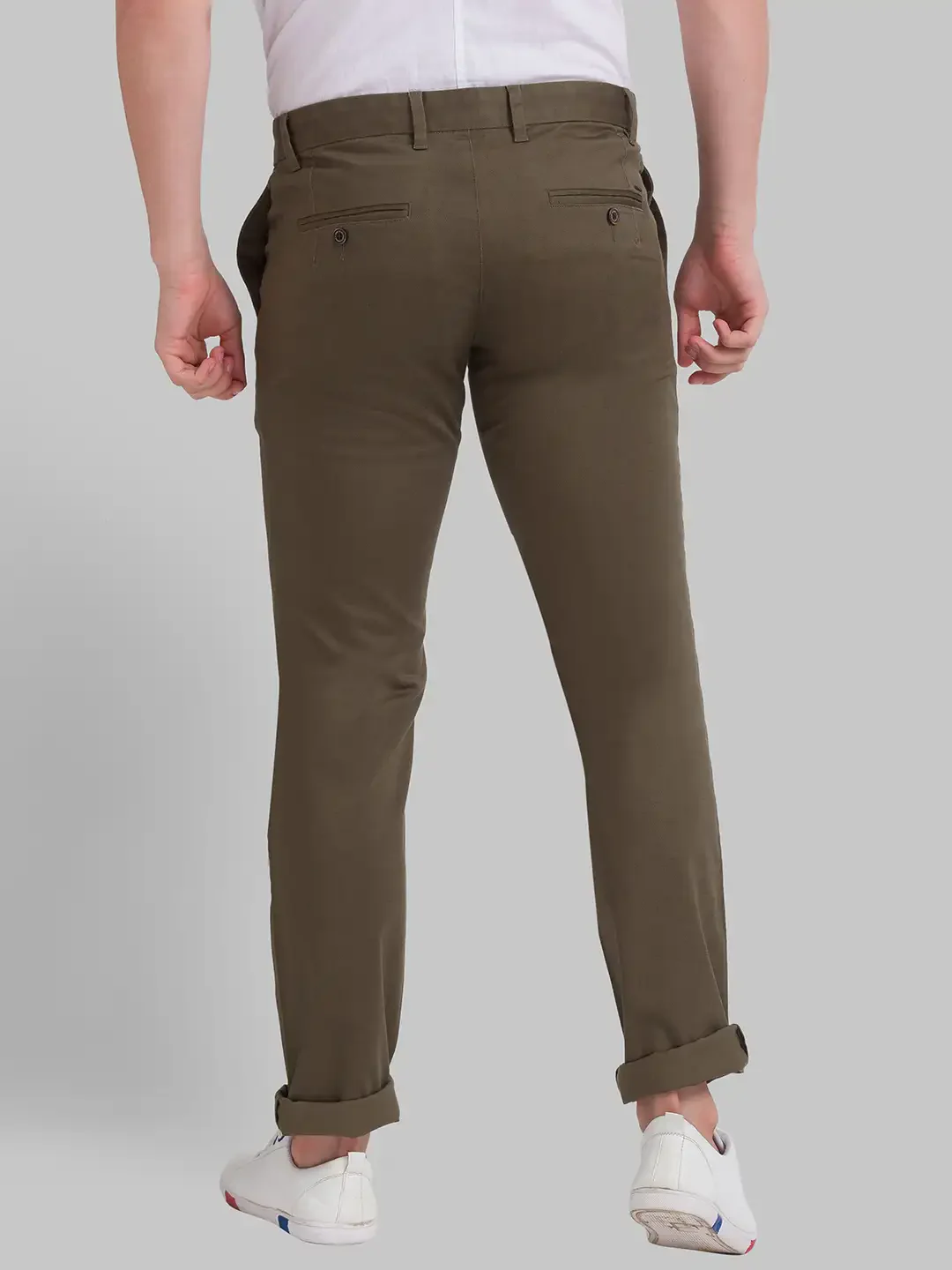 Men Green Lrt Fit Print Cotton Blend Trouser - Image 4