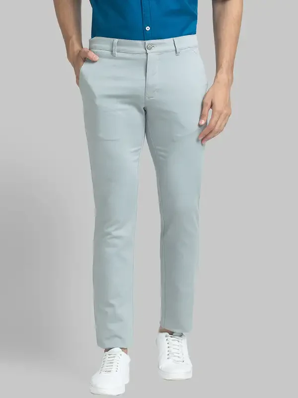 Men Green Lrt Fit Print Cotton Blend Trouser