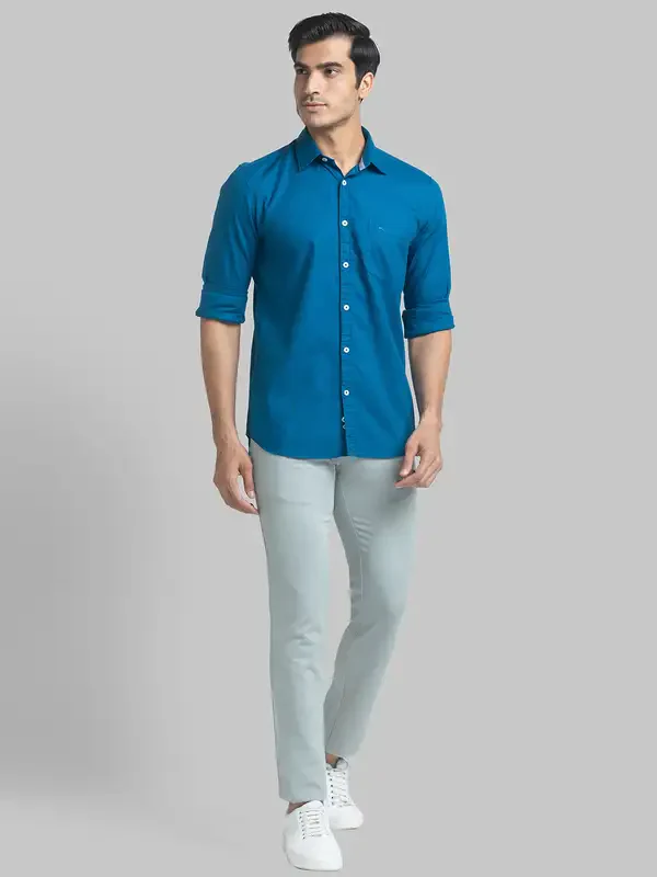 Men Green Lrt Fit Print Cotton Blend Trouser - Image 5