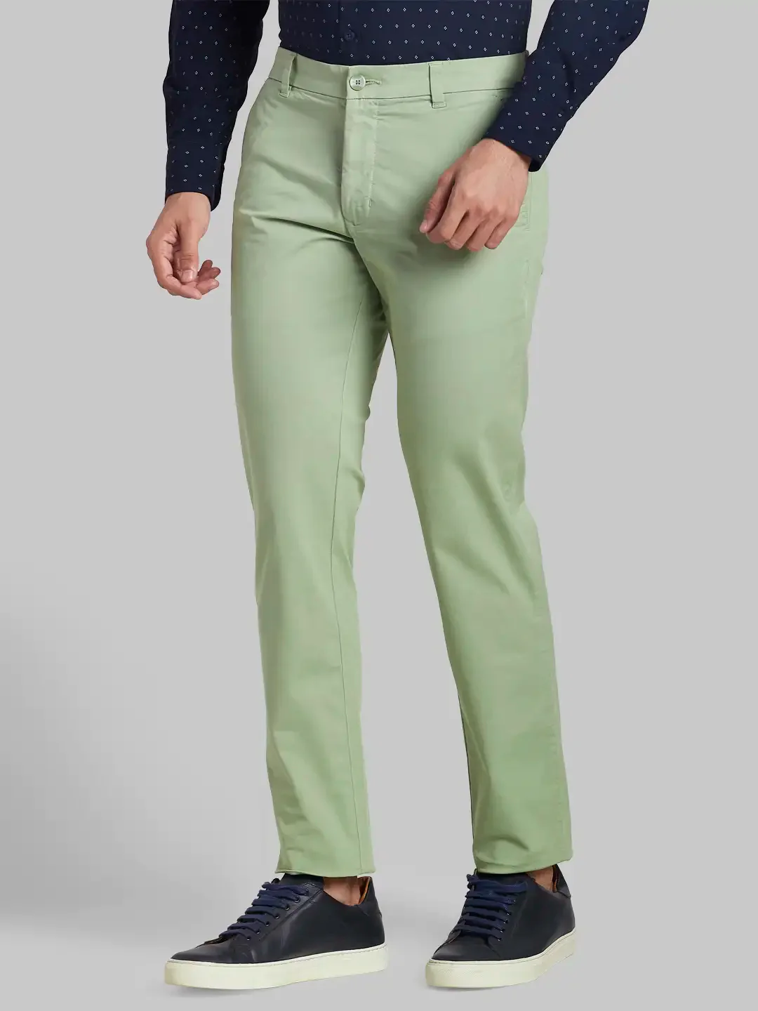 Men Green Lrt Fit Rfd Overdyed Cotton Blend Trouser - Image 3