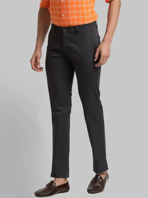 Men Green Lrt Fit Solid Cotton Blend Trouser - Image 3