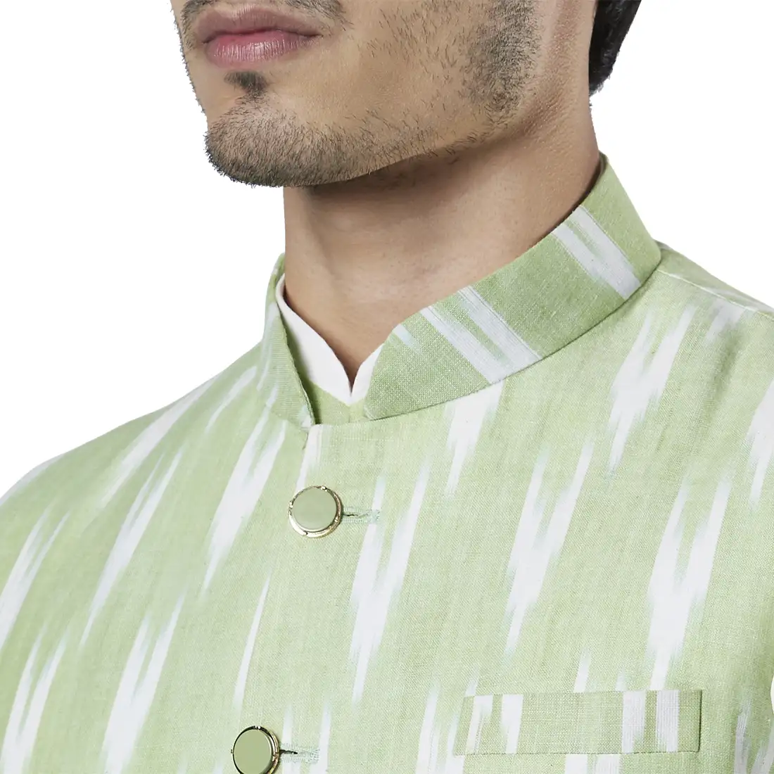 Men Green Polyester Blend Kurta - Image 12