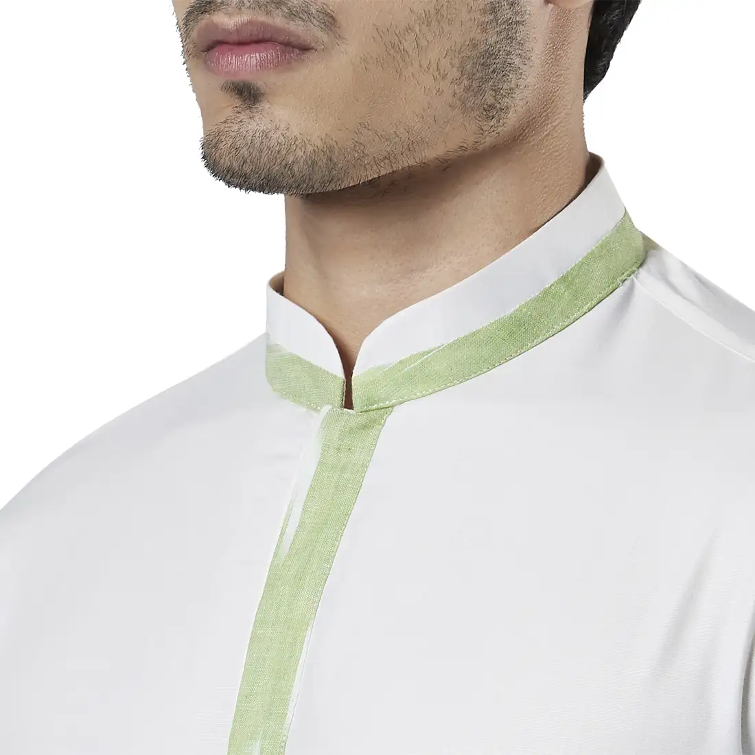 Men Green Polyester Blend Kurta - Image 3